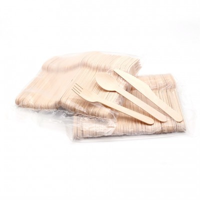 Disposable Bamboo utensil fork spoon knife set