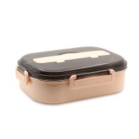 Eco friendly stainless steel food lunch box with chopsticks and spoons